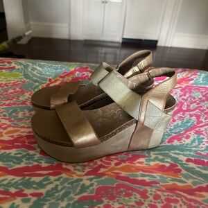 Metallic Gold Women’s Platform Sandals